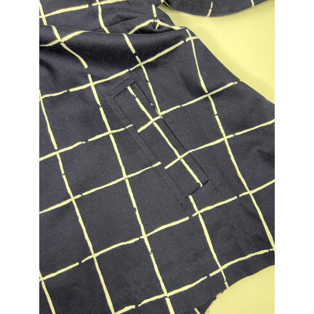 Linea by Louis Dell'Olio Jacket Navy and White Checkered Lined Womens Sz XL - Picture 9 of 9